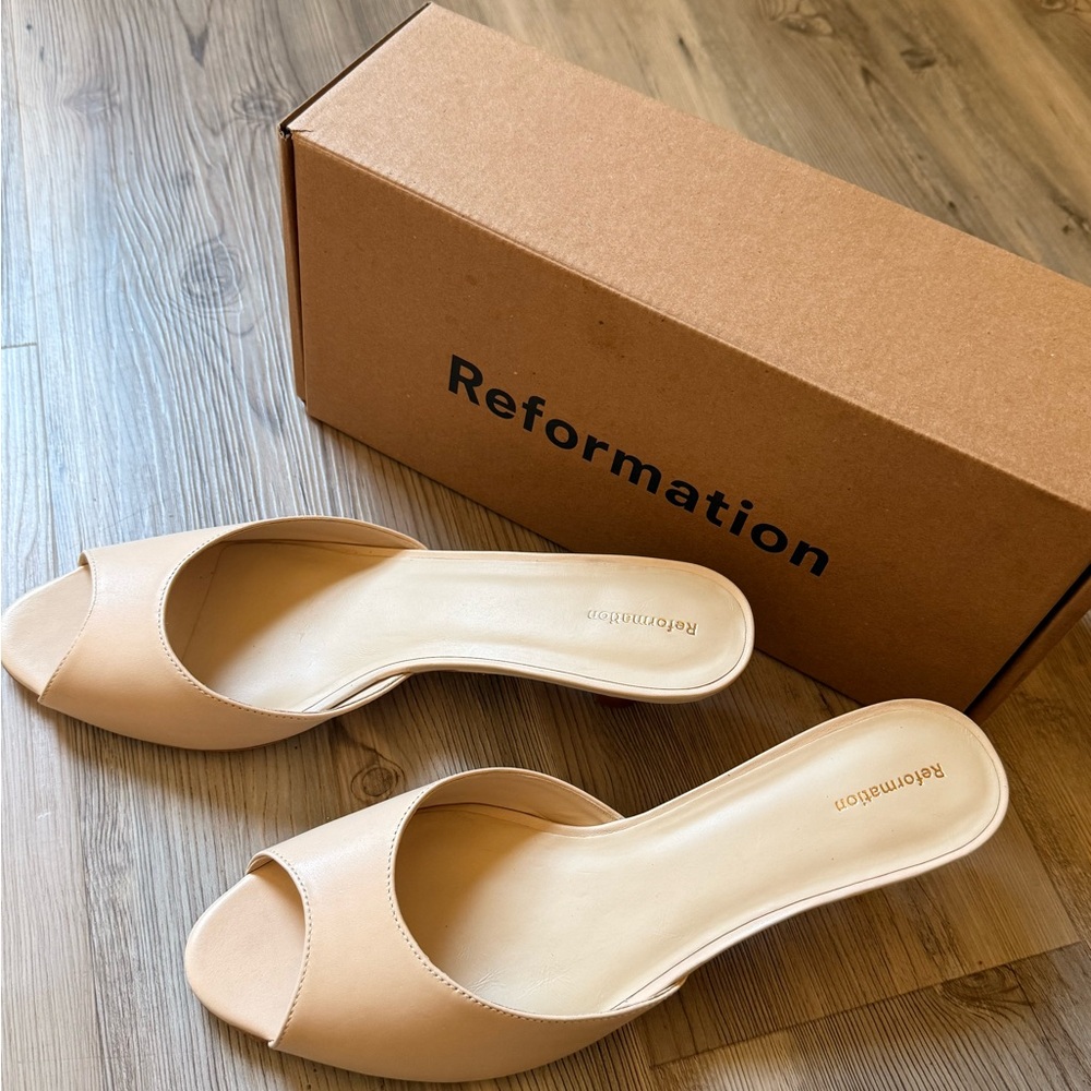 Reformation Winnie Peep Toe Heeled Mule